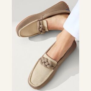 Rothy's Beige and White Braided Knit Slip-On Loafers 6.5